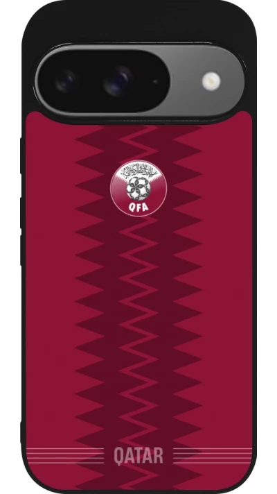 Google Pixel 9 / Pixel 9 Pro Case Hülle - Silikon schwarz Qatar 2026 personalisierbares Fussballtrikot