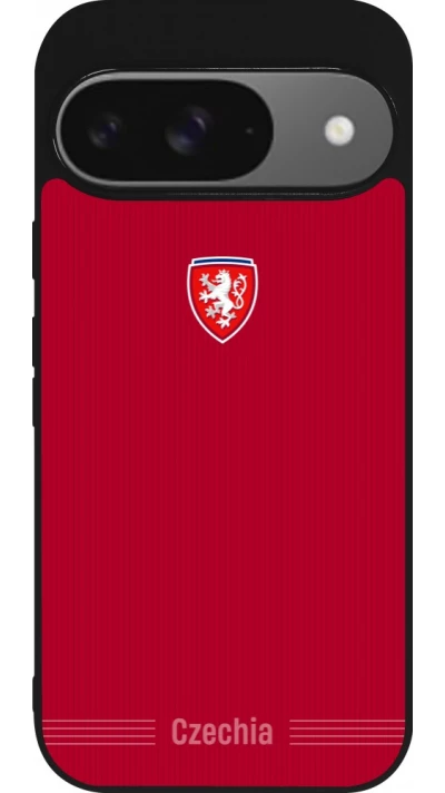 Google Pixel 9 / Pixel 9 Pro Case Hülle - Silikon schwarz Tschechische Republik 2026 personalisierbares Fussballtrikot