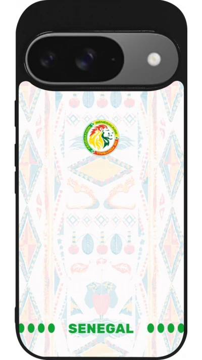 Google Pixel 9 / Pixel 9 Pro Case Hülle - Silikon schwarz Senegal 2026 personalisierbares Fussballtrikot