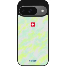 Google Pixel 9 / Pixel 9 Pro Case Hülle - Silikon schwarz Schweiz Away 2026 personalisierbares Fussballtrikot