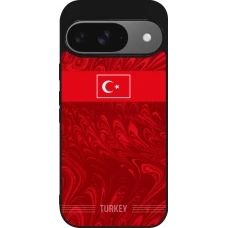 Coque Google Pixel 9 / Pixel 9 Pro - Silicone rigide noir Maillot de football Turquie 2026 personnalisable