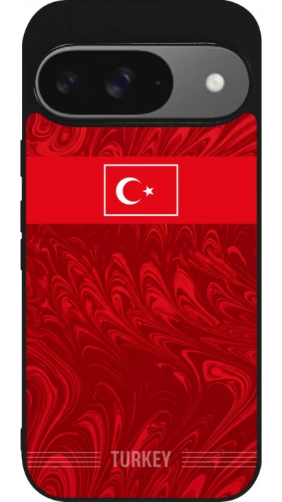 Google Pixel 9 / Pixel 9 Pro Case Hülle - Silikon schwarz Türkei 2026 personalisierbares Fussballtrikot