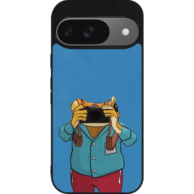 Coque Google Pixel 9 / Pixel 9 Pro - Silicone rigide noir Frog with camera DTMF