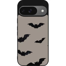 Coque Google Pixel 9 / Pixel 9 Pro - Silicone rigide noir Halloween 2026 Bats