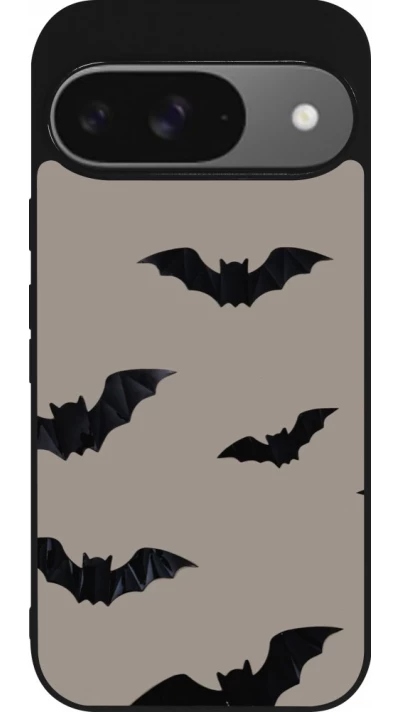 Coque Google Pixel 9 / Pixel 9 Pro - Silicone rigide noir Halloween 2026 Bats