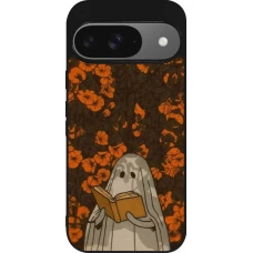 Coque Google Pixel 9 / Pixel 9 Pro - Silicone rigide noir Halloween 2026 Ghost reading