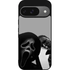 Coque Google Pixel 9 / Pixel 9 Pro - Silicone rigide noir Halloween 2026 Scream and Michael Myers
