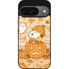 Coque Google Pixel 9 / Pixel 9 Pro - Silicone rigide noir Halloween 2026 Snoopy Halloween