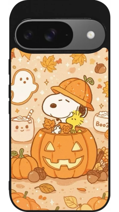 Coque Google Pixel 9 / Pixel 9 Pro - Silicone rigide noir Halloween 2026 Snoopy Halloween
