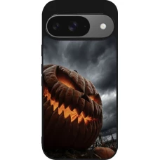 Coque Google Pixel 9 / Pixel 9 Pro - Silicone rigide noir Halloween 2026 The Wicked Pumpkin