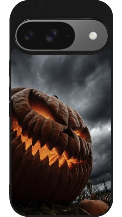 Coque Google Pixel 9 / Pixel 9 Pro - Silicone rigide noir Halloween 2026 The Wicked Pumpkin