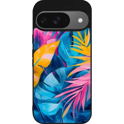 Google Pixel 9 / Pixel 9 Pro Case Hülle - Silikon schwarz Palms Blue