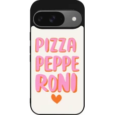 Coque Google Pixel 9 / Pixel 9 Pro - Silicone rigide noir Pizza pepperoni 2026