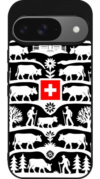 Google Pixel 9 / Pixel 9 Pro Case Hülle - Silikon schwarz Poya Schweiz 3 schwarz