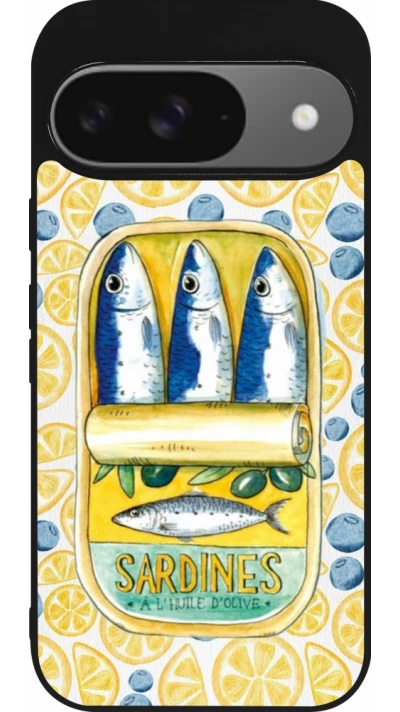 Coque Google Pixel 9 / Pixel 9 Pro - Silicone rigide noir Sardines in oil 2026