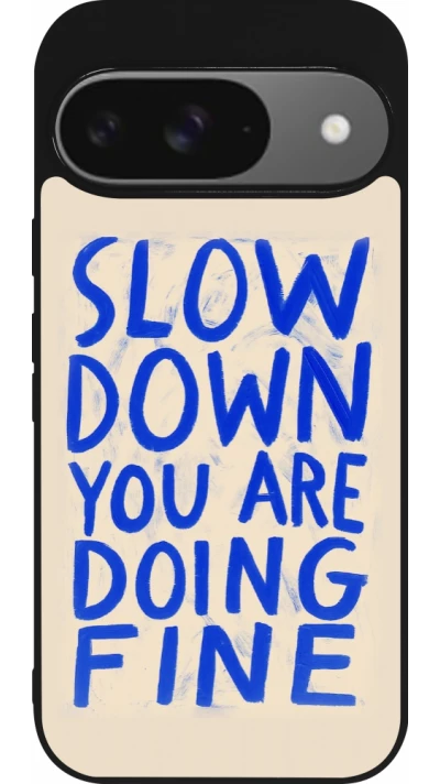 Coque Google Pixel 9 / Pixel 9 Pro - Silicone rigide noir Slow down 2026