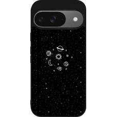Google Pixel 9 / Pixel 9 Pro Case Hülle - Silikon schwarz Space Doodle