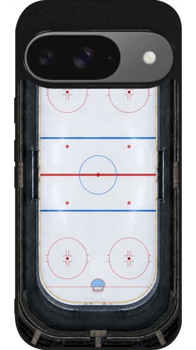 Coque Google Pixel 9 / Pixel 9 Pro - Silicone rigide noir Sports 2026 Hockey