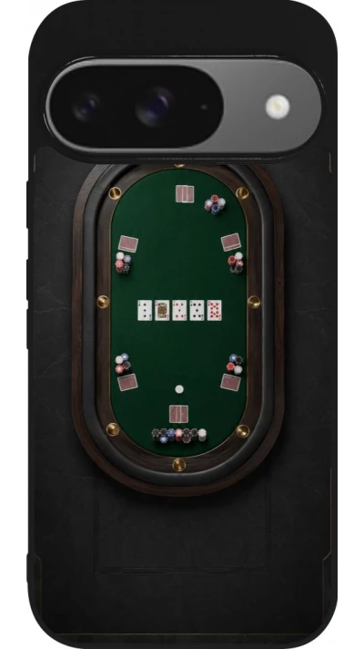 Coque Google Pixel 9 / Pixel 9 Pro - Silicone rigide noir Sports 2026 Poker