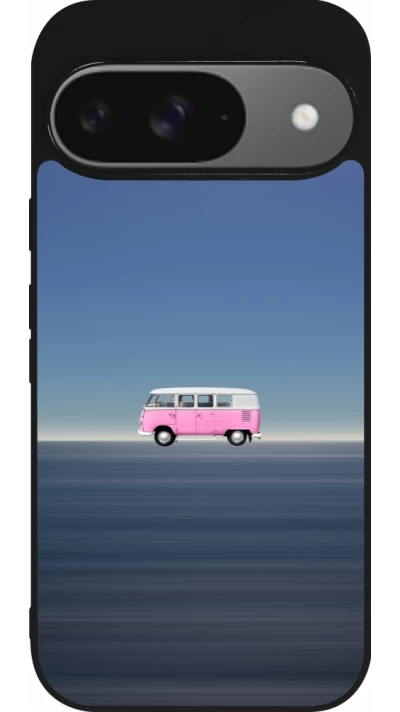 Coque Google Pixel 9 / Pixel 9 Pro - Silicone rigide noir Spring 23 pink bus