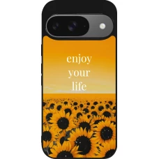 Google Pixel 9 / Pixel 9 Pro Case Hülle - Silikon schwarz Summer 2026 Enjoy your life