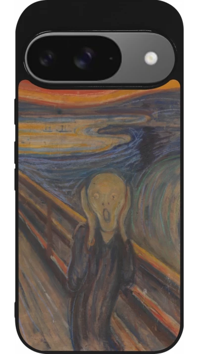 Coque Google Pixel 9 / Pixel 9 Pro - Silicone rigide noir Tableau art - Le Cri - Edvard Munch