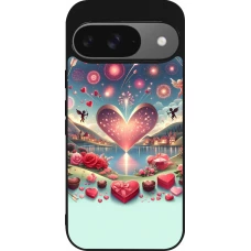 Coque Google Pixel 9 / Pixel 9 Pro - Silicone rigide noir Valentine 2025 Chic