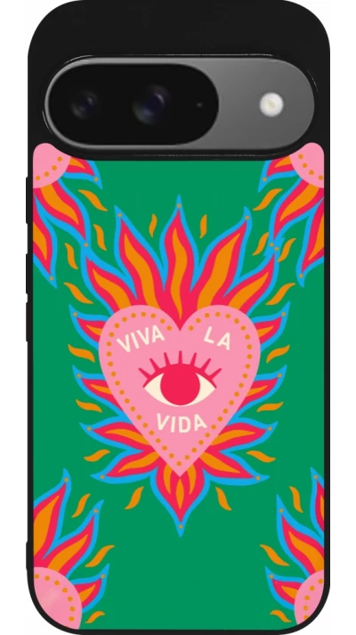 Coque Google Pixel 9 / Pixel 9 Pro - Silicone rigide noir Viva la vida 2026