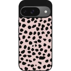 Coque Google Pixel 9 / Pixel 9 Pro - Silicone rigide noir Wild Leopard Pink