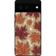 Google Pixel 6 Case Hülle - Silikon schwarz Autumn 26 3D leaves
