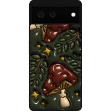 Coque Google Pixel 6 - Silicone rigide noir Autumn 26 3D mushrooms
