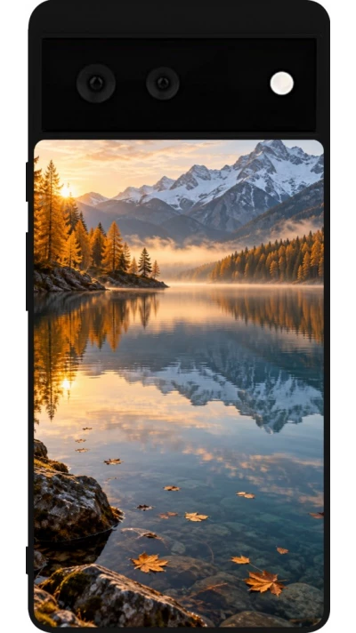 Coque Google Pixel 6 - Silicone rigide noir Autumn 26 Autumn lake