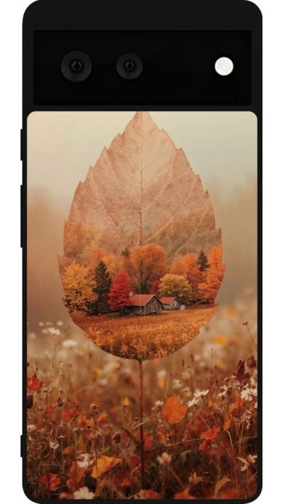 Coque Google Pixel 6 - Silicone rigide noir Autumn 26 Autumn leaf