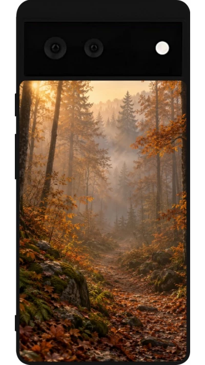 Coque Google Pixel 6 - Silicone rigide noir Autumn 26 Autumn walk
