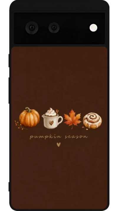 Coque Google Pixel 6 - Silicone rigide noir Autumn 26 Pumpkin season