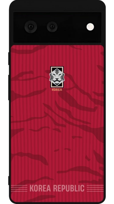 Google Pixel 6 Case Hülle - Silikon schwarz Südkorea 2026 personalisierbares Fussballtrikot