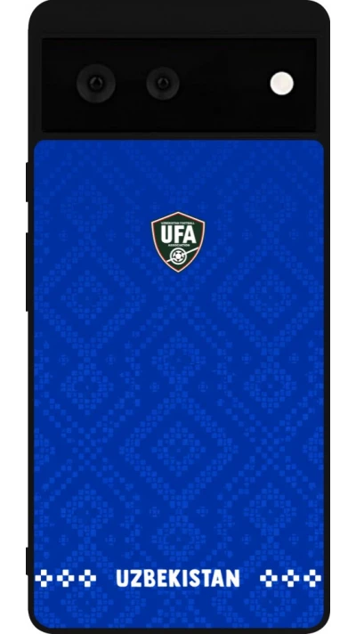 Google Pixel 6 Case Hülle - Silikon schwarz Usbekistan 2026 personalisierbares Fussballtrikot