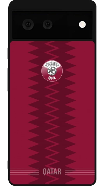 Google Pixel 6 Case Hülle - Silikon schwarz Qatar 2026 personalisierbares Fussballtrikot