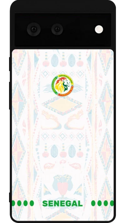 Google Pixel 6 Case Hülle - Silikon schwarz Senegal 2026 personalisierbares Fussballtrikot