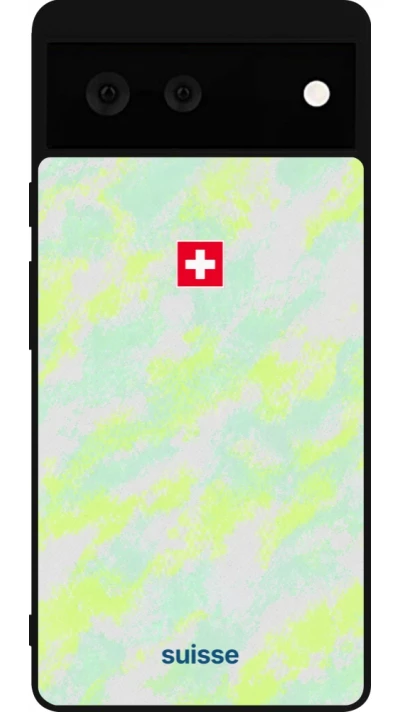 Google Pixel 6 Case Hülle - Silikon schwarz Schweiz Away 2026 personalisierbares Fussballtrikot