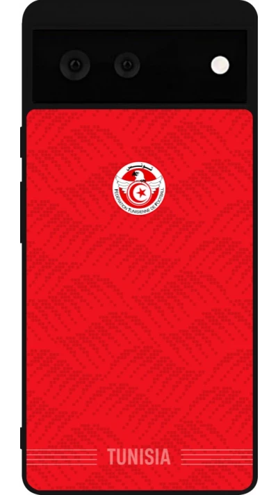 Google Pixel 6 Case Hülle - Silikon schwarz Tunesien 2026 personalisierbares Fussballtrikot