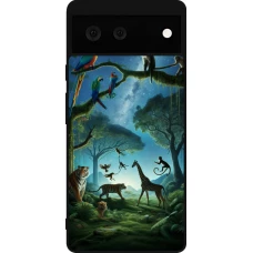 Google Pixel 6 Case Hülle - Silikon schwarz Paradies der exotischen Tiere