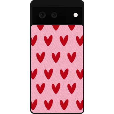 Coque Google Pixel 6 - Silicone rigide noir Saint Valentines Day 26 Pattern heart