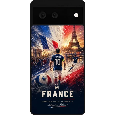 Google Pixel 6 Case Hülle - Silikon schwarz Fussball Frankreich splash 2026