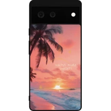 Coque Google Pixel 6 - Silicone rigide noir Watch more sunsets Summer 2026
