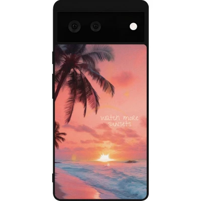 Google Pixel 6 Case Hülle - Silikon schwarz Watch more sunsets Summer 2026