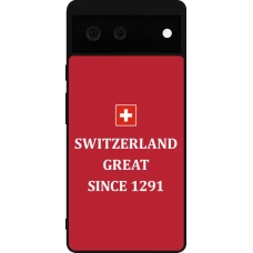 Coque Google Pixel 6 - Silicone rigide noir Switzerland Great Since 1291