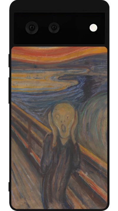 Coque Google Pixel 6 - Silicone rigide noir Tableau art - Le Cri - Edvard Munch