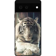 Coque Google Pixel 6 - Silicone rigide noir Zen Tiger