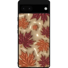 Google Pixel 6a Case Hülle - Silikon schwarz Autumn 26 3D leaves